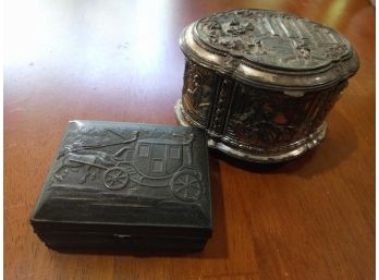 2 Vintage Jewelry /ring / Nick- Nack Boxes With Quadruple Plating