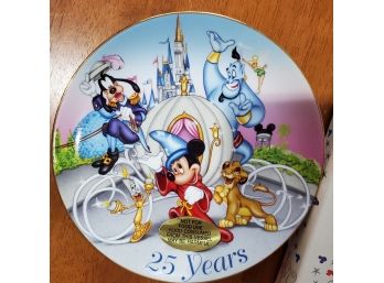 1996 Walt Disney World 25 Years Commemorative Collectors Plate