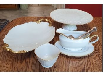 Four Lovely Lenox Eternal & Similar Serving Pieces