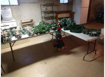 Various Sets Of Evergreen Themed Christmas Decorations