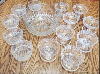 Dessert Glass & Crystal Serving Lot -arcorroc, France & Etched Custards