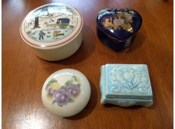 Porcelain And Ceramic Ring Boxes Set Of 4 Of Foreign Make