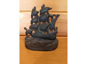 Cast Iron English Galleon Bookend Or Door Stop