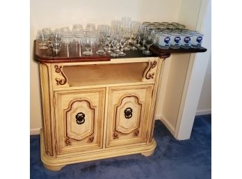 Vintage Dining Room Bar With 55 Drink Glasses