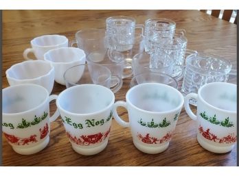 Mixed Lot Of 23 Punch Bowl / Egg Nog Cups