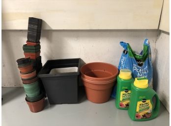 Potting Mix, Plant Food And Pots