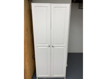 Tall White Tone Storage Cabinet