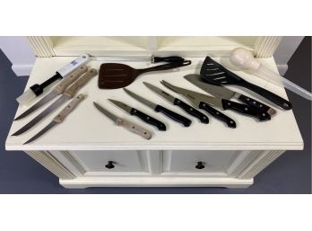 Collection Of Kitchen Knives And Utensils