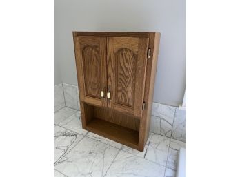 Oak Bathroom Wall Cabinet W Display Shelf