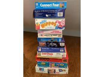 Collection Of Board Games And Jigsaw Puzzles