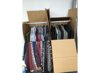 Collection Of Men's Suits, Neck Ties And Shirts By Various Designers