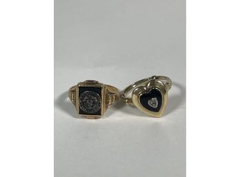 2 10K GOLD RINGS. 5.5 GRAMS