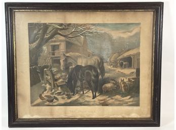 19TH CENTURY FRAMED HORSE  PRINT