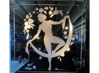 ART DECO ILLUMINATED MIRROR WITH NUDE