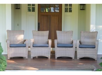 Set Of Four Wicker Chairs