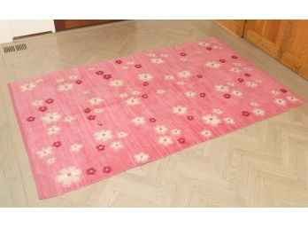 Pink Floral Area Rug