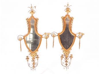 Pair Of Mirrored Candle Sconces