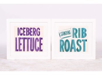 Pair Of Food Themed Graphic Prints