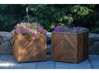 Pair Of Teak Planters