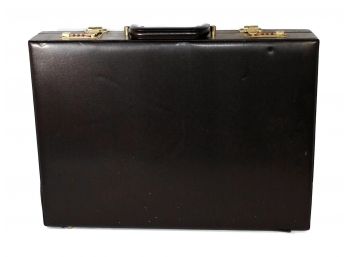 Vintage Brown Leather Hard Briefcase