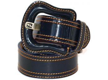 Fendi Blue Patent Leather Belt