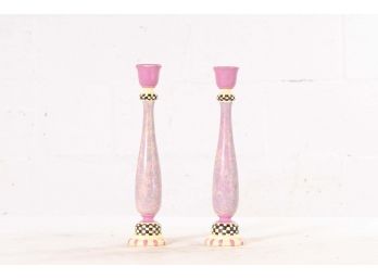 Pair Of Signed Candlesticks