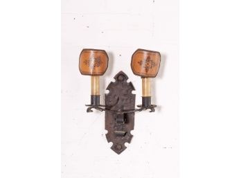 Iron & Leather Sconce Light