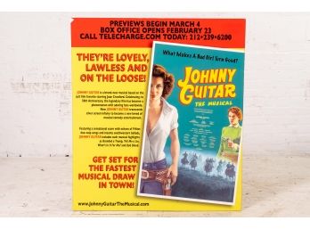 Original Broadway Marquis Panels On Thick Plastic For Johnny Guitar The Musical