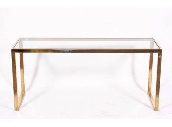 Brass Glass Top Table