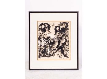 Signed Monochromatic Abstract Lithograph