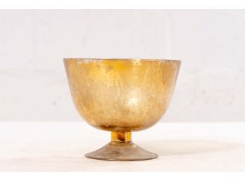 Handmade Footed Gold Mercury Glass Candy Dish