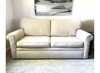 Rowe Pull Out Neutral Color Sofa Pulls Out And Sleeps Two.