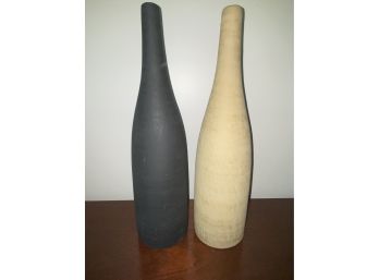 Gray And Cream Bottle Shaped Decor