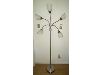 6 Ft Contemporary Goose Neck 5 Bulb Lamp