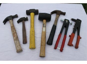 Sledge Hammer, Mallet, Pop Rivet Guns And Hammers Lot