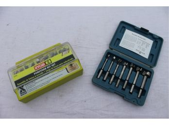 Ryobi Forstner Drill Bit Set With Rockler Precision Forstner Bits - Both With Cases