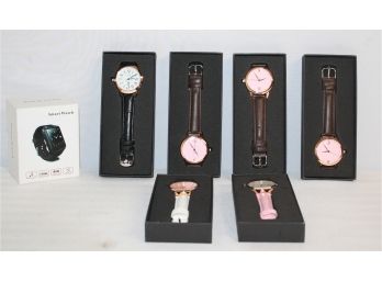 Lot Of Six Generic Watches With Bonus Smart Watch