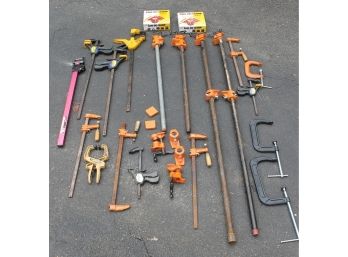 Metal Pony Furniture Clamps With Husky 'C' Clamps, Can-do Corner Clamps, Quick Grip Clamp, Etc