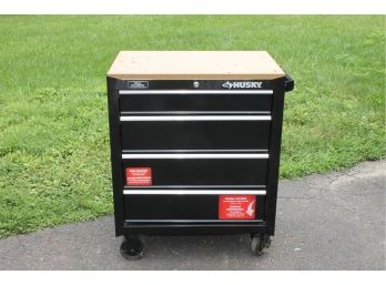 Black Husky Four Drawer Locking Rolling Cart