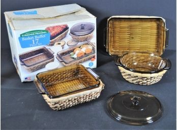 Anchor Hocking Basket Buffet Serving Dish Set