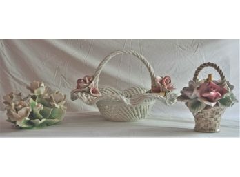 Vintage Four Piece Lot Of Italian Capodimonte