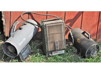 Lot Of Three Propane Heaters Heat Devil, Dyno Glo, Coleman