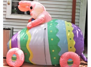 Large Easter Inflatable - Bunny Rabbit Riding Easter Egg