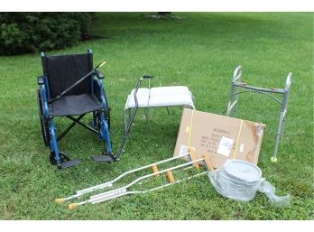 Lot Of Various Handicap & Medical Accessories Including Drive Wheelchair, Walker, Crutches, Etc