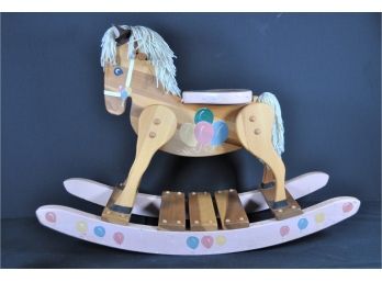 Vintage Hand Made Wooden Rocking Horse