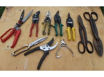 Tin Snips, Trimmers And Scissors Lot