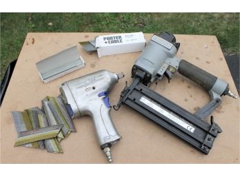 Unicatch Brad Nailer And Campbell Hausfeld 1/2' Impact Wrench And Brad Nails