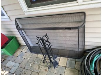 Fireplace Screen And Tool Set