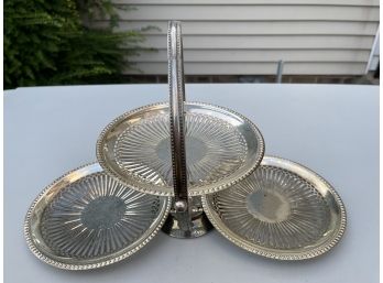 Vintage Three Tier Folding Serving Tray