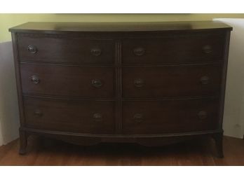 1940s Mahogany Bow Front 6 Drawer Dresser